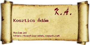 Kosztics Ádám névjegykártya